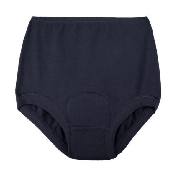 Womens Bonds Cottontail Full Brief with Incontinence Pad Size 14 Black 400ml by MiNappi in Female Size 14