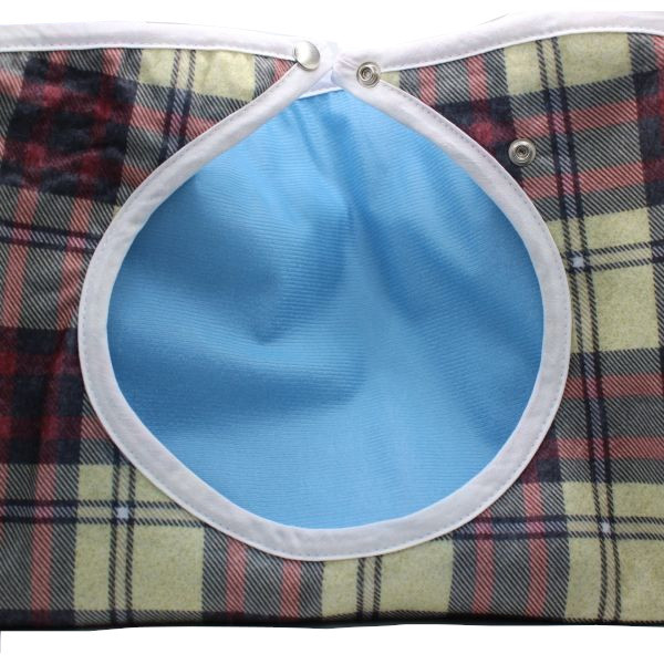 Adult Mealtime Clothing Protectors/Bib 90x45cm Red Plaid - Image 2