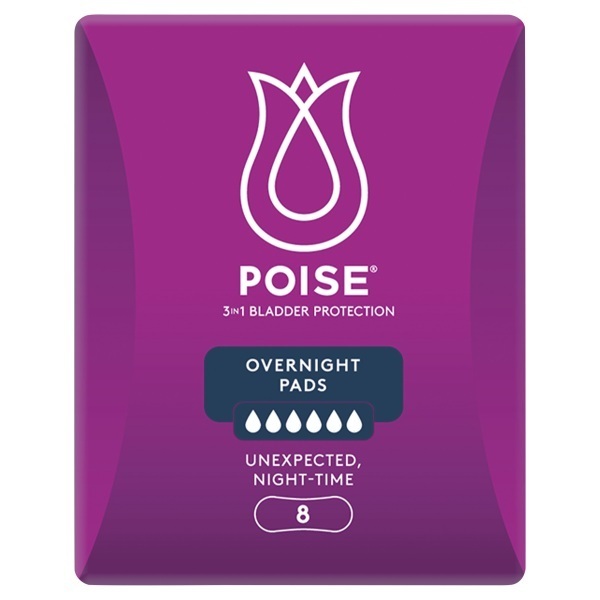 Poise Overnight Pads 770mL Pk8 - Image 4