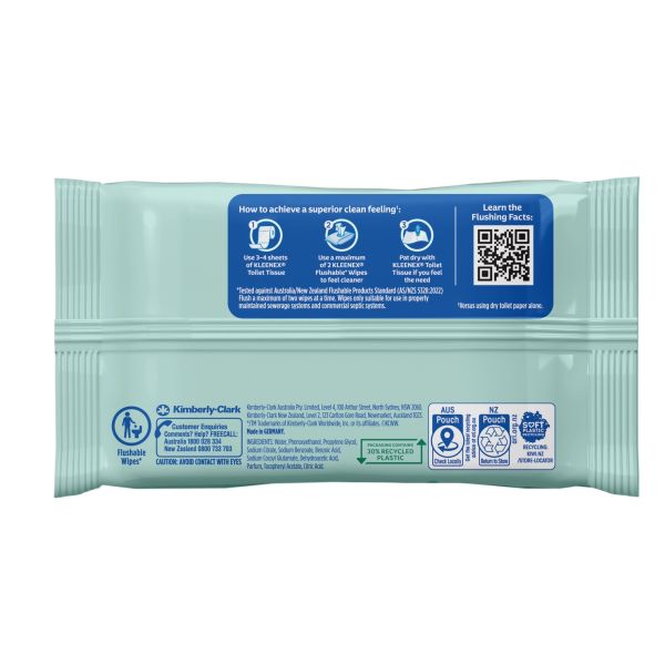 Kleenex Flushable Bath Fragranced Wipes 126x128mm Pack 36 - Image 2