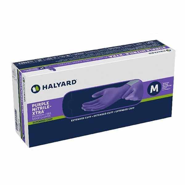 Halyard Purple Chemotherapy Nitrile-Extra Exam Gloves Medium Box 50 by Halyard in Nitrile Non Sterile