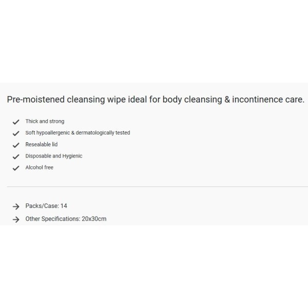 Depend Cleansing Wipes 20x30cm Pk50 - Image 2