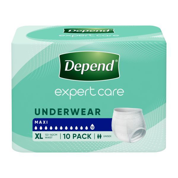 Depend Expert Care Maxi Unisex Underwear Size Extra Large 2700ml 112cm - 162cm Pack 10 - Image 5