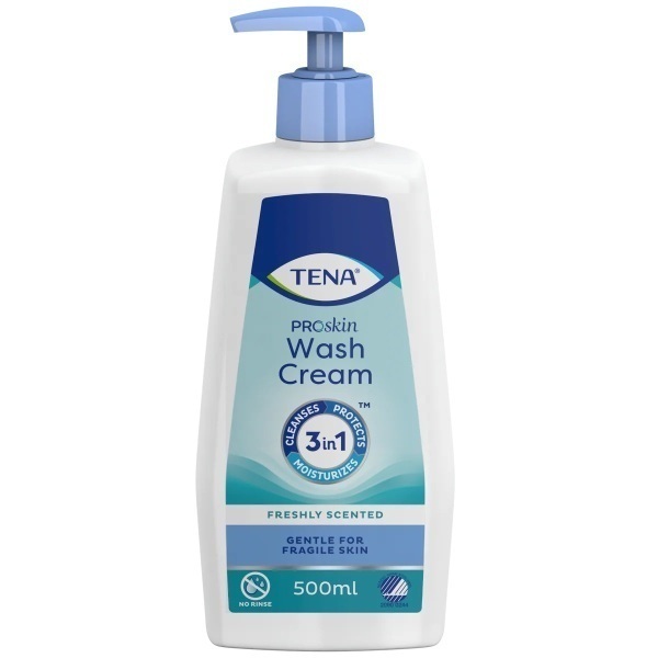 Tena Proskin Wash Cream 3-in-1 Blue 500ml Pump by Tena in Soaps and Washes