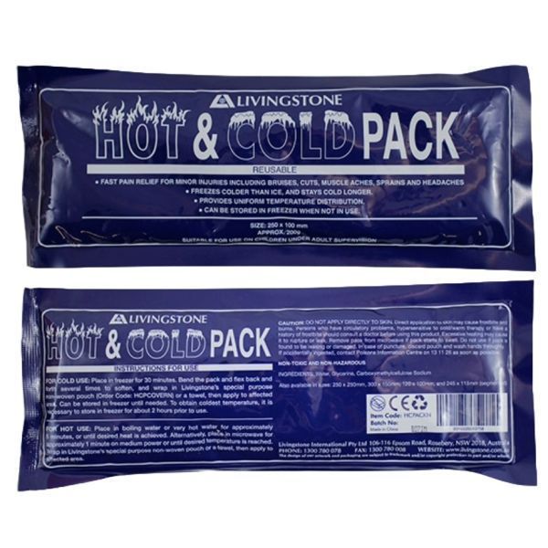 Reusable Hot And Cold Pack Clear Gel 100x250mm by Livingstone in Hot and Cold Packs