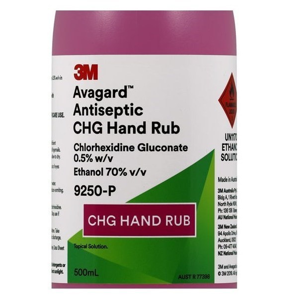 Avagard Antiseptic Hand Rub With Chlorhexidine Gluc 0.5% 500ml Bottle - Image 2