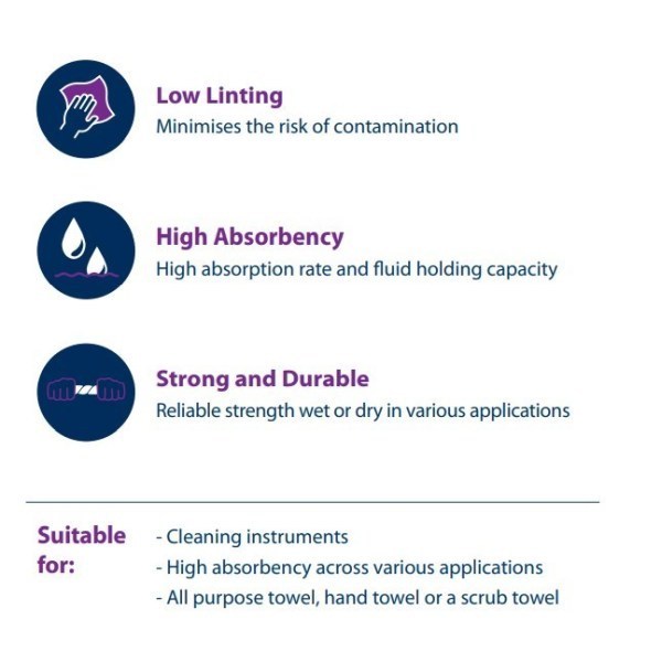 Verasoft All Purpose Towel 30cm x 33cm Box 100 - Image 2