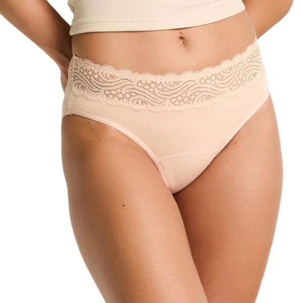 Modibodi Sensual Hi Waist Bikini Beige Light Size 8 by Modibodi in Female Extra Small and Small