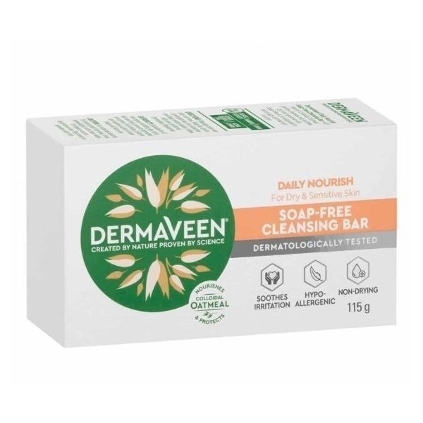 DermaVeen Daily Nourish Soap Free Cleansing Bar 115gm by DermaVeen in Soaps and Washes