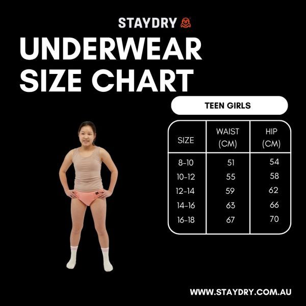 Staydry Teen Girl Undies Pink 250ml Size 12-14 - Image 3