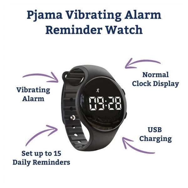 Pjama Vibrating Alarm Reminder Watch Pink - Image 3