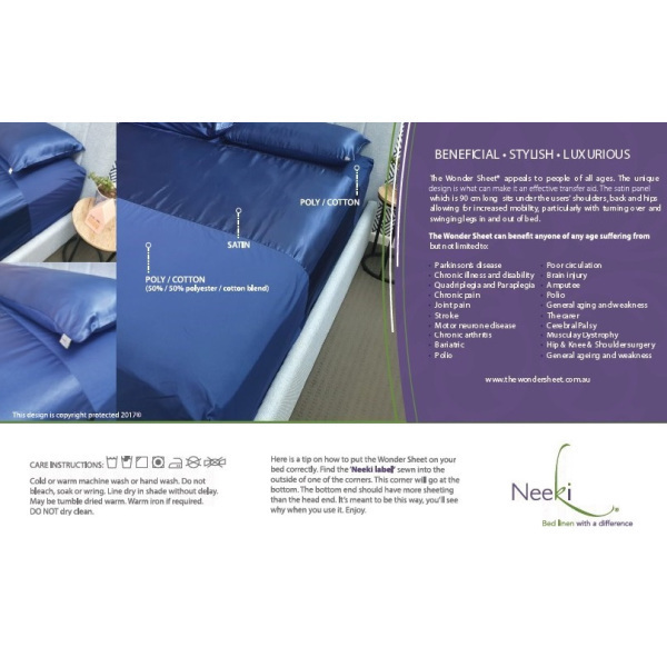 Wondersheet King Single Fitted Sheets 107cm x 203cm Blue 35cm Depth (2) - Image 2