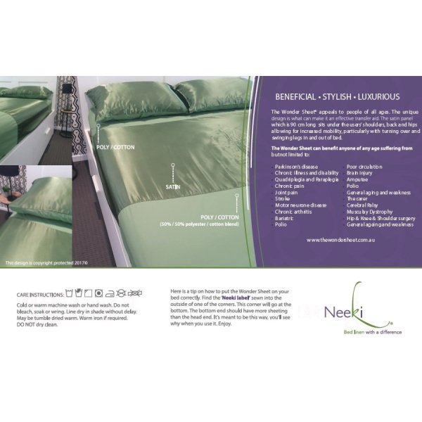 Wondersheet King Single Fitted Sheets 107cm x 203cm 35cm Depth and Pillowcases (2) Green - Image 2