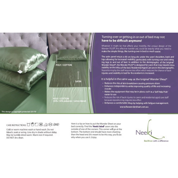 Wondersheet Plus Fitted Sheets Long Single 91cm x 203cm 35cm Depth and Pillowcases Green (2) - Image 2