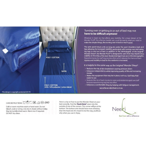 Wondersheet Plus Fitted Sheets Queen 152cm x 203cm Depth 45cm and Pillowcases Blue (2) - Image 2