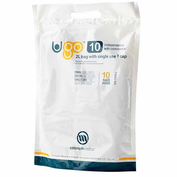 Ugo Drainage Bag 2L Non Sterile 90cm Tube T Tap Box 10 - Image 2