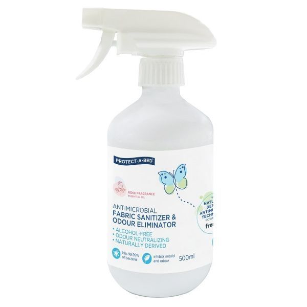Fabric Sanitizer And Odour Eliminator 500ml Rose Scented Spray by Protect-a-bed in Other Deodorisers