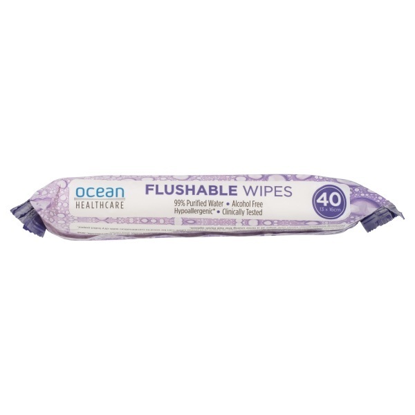 Ocean Flushable Wipes 13x16cm Pack 40 - Image 4
