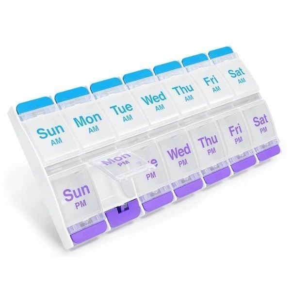 Ezy Dose Ezydose 7 Day AM-PM Push Button Pill Reminder product image for SEO and accessibility