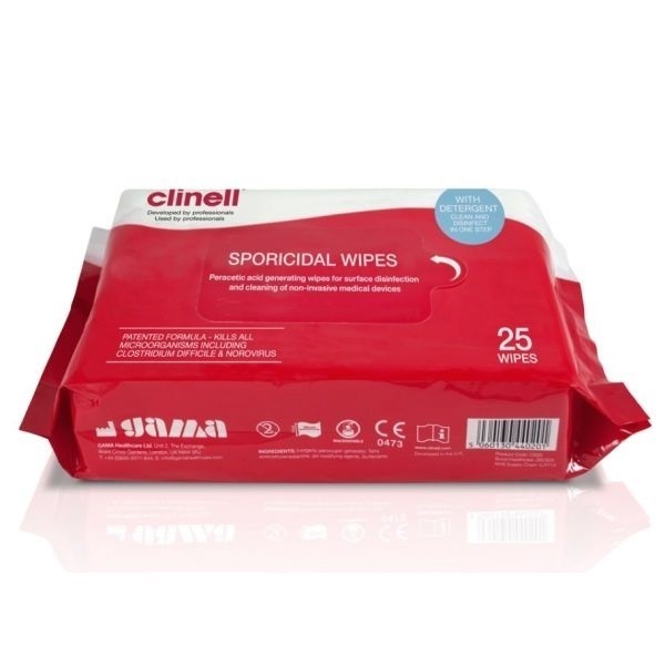 Clinell Clinell Sporicidal Wipes Pack 25 product image for SEO and accessibility