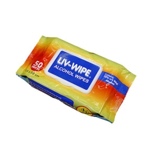 Liv-Wipe Liv-Wipe Antibacterial Alcohol Wipes 15 x 20cm Soft Pk50 product image for SEO and accessibility