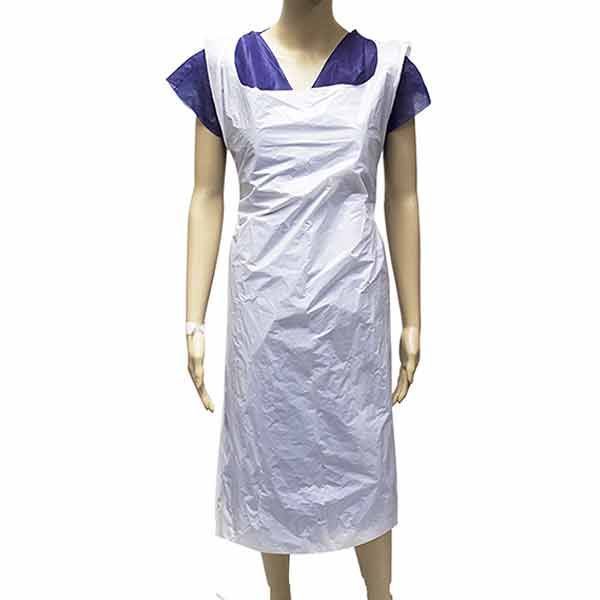 Livingstone Livingstone Plastic Disposable Apron Bib Type White 71x117cm Pk100 product image for SEO and accessibility