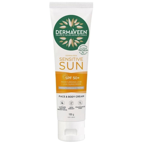 DermaVeen Dermaveen Daily Nourish Sun Sensitive Body Moist SPF50+ 100g product image for SEO and accessibility