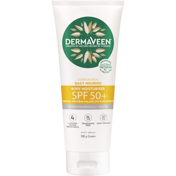 DermaVeen Dermaveen Daily Nourish Sun Sensitive Body Moist SPF50+ 200g product image for SEO and accessibility