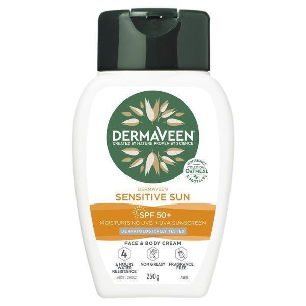 DermaVeen Dermaveen Daily Nourish Sun Sensitive Body Moist SPF50+ 250g product image for SEO and accessibility