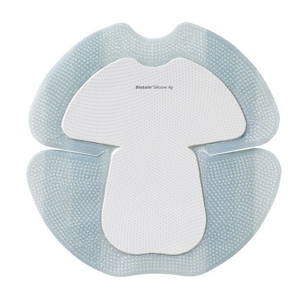 Biatain Silicone Silver Adhesive Foam Heel Dressing 18 x 18cm Box 5 - Biatain product image for SEO optimization