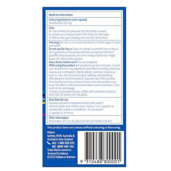 De-Gas Cap 100mg Box 24 - Image 2