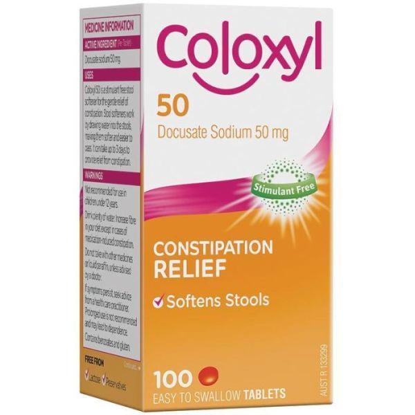 Image of Coloxyl Tablets 50mg 100 Tabs by Coloxyl
