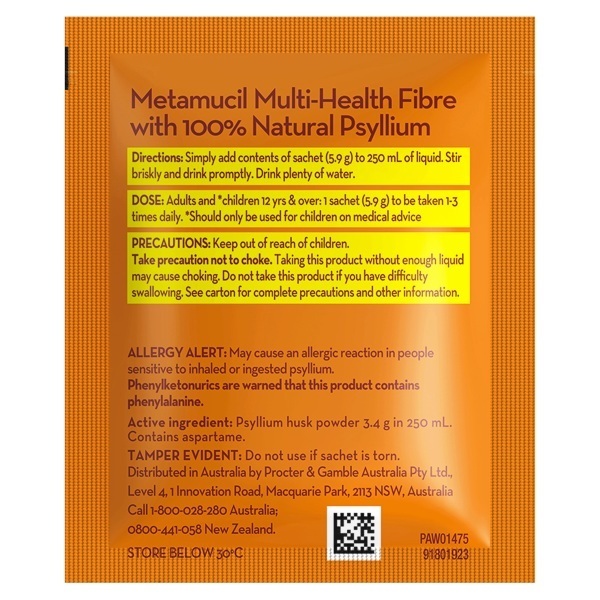 Metamucil Smooth Orange 30 Dose 5.9g Sachet - Image 3