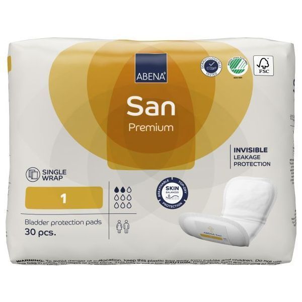 Image of Abena San 1 Premium Yellow 200ML Pk30 by Abena