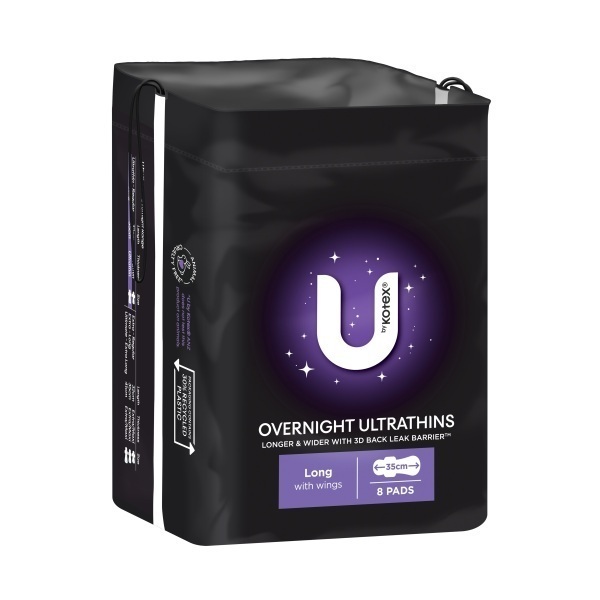Image of U By Kotex Maxi Pads Overnight Long Carton 32 by U by Kotx