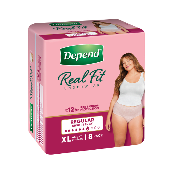 Image of Depend Real Fit underwear Women Extra Large 610ml Pk8 by Depend