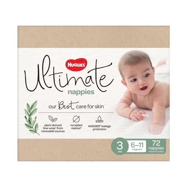 Image of Huggies Ultimate Nappies Size 3 Crawler 6-11kg Carton 72 by Huggies