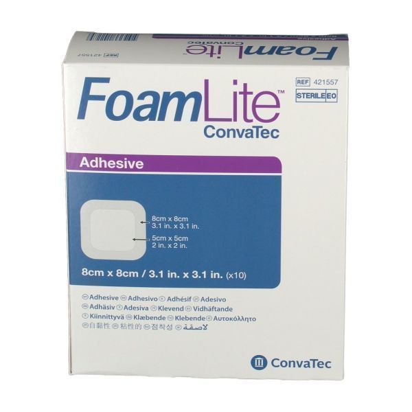 FoamLite ConvaTec Adhesive 8 x 8cm Box 10 - FoamLite product image for SEO optimization
