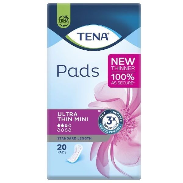 Image of Tena Pads Ultra Thin Mini Standard Length 165ml Pk20 by Tena