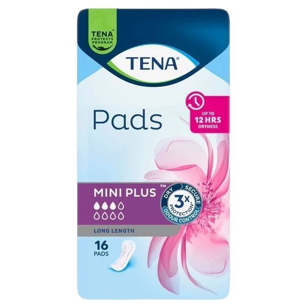 Image of Tena Pads Mini Plus Long Length 230ml Pk16 by Tena