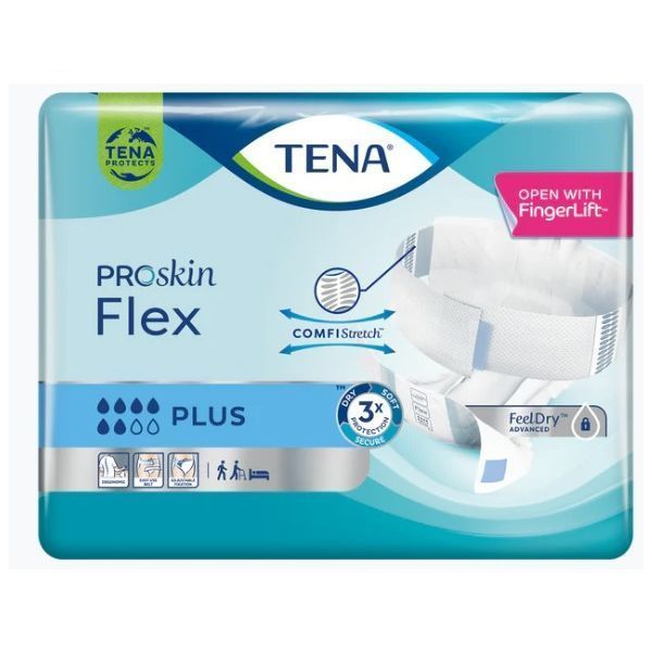 Image of Tena Flex Proskin Plus Small Blue 918ml Pk30 by Tena