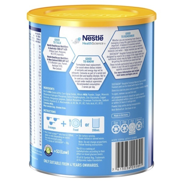 Sustagen Powder Hospital Formula Neutral 840g Can - Image 5