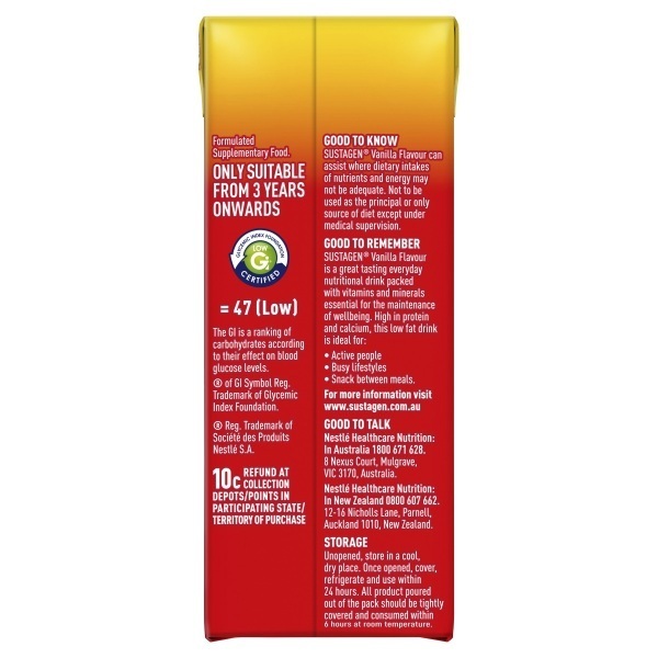 Sustagen Vanilla Ready To Drink 250ml Tetra - Image 3