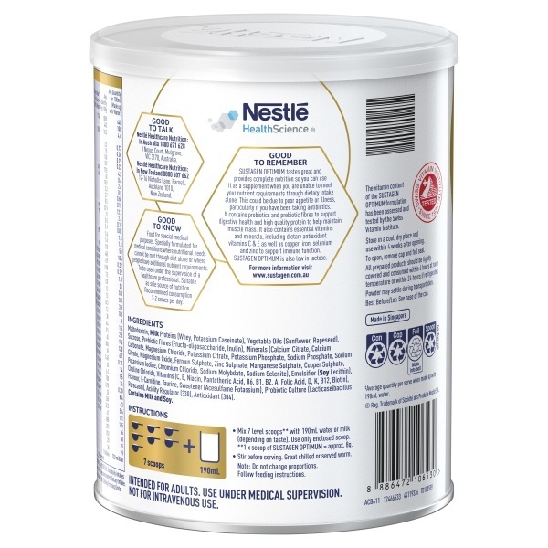 Sustagen Optimum 800g Can - Image 3