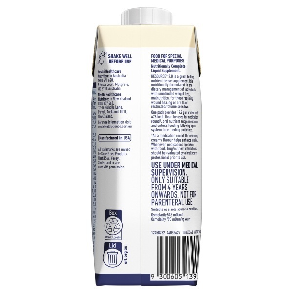 Resource 2.0 Vanilla 237ml Tetra Prisma - Image 3