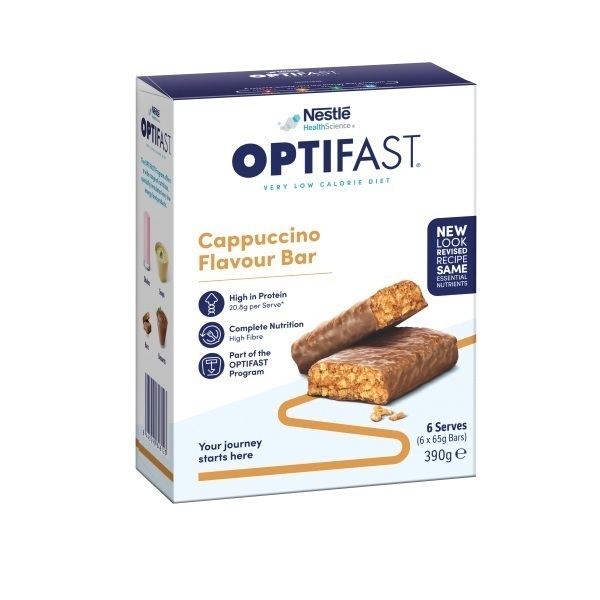 Optifast Very Low Calorie Diet Bar Cappuccino 65g Pack 6 - Optifast product image for SEO optimization