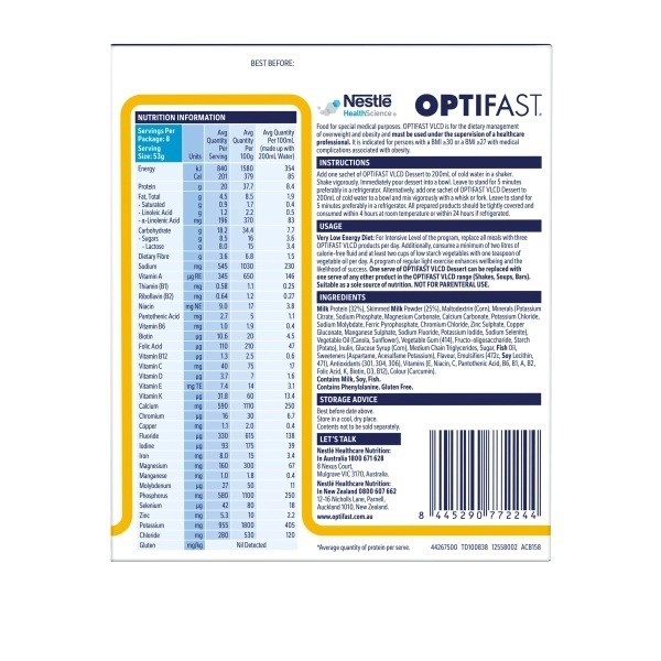 Optifast Very Low Calorie Diet Dessert Lemon Creme 53g Pk8 - Image 3