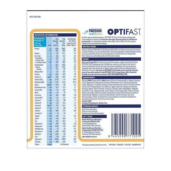 Optifast Very Low Calorie Diet Shake Vanilla 53g Pack 12 - Image 3