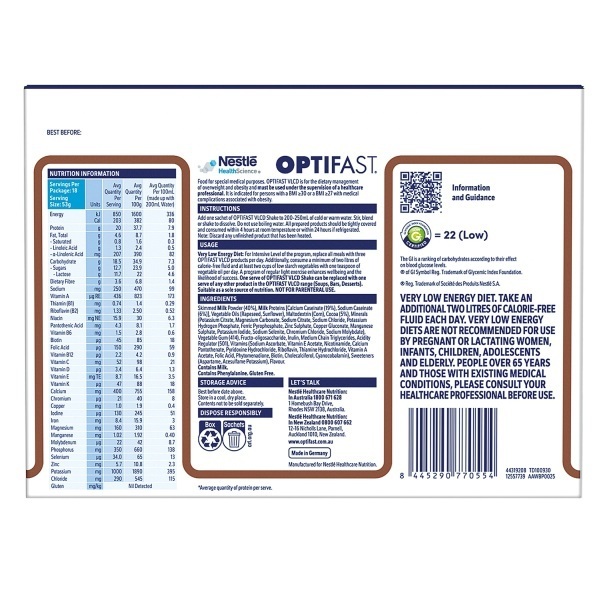 Optifast Very Low Calorie Diet Shake Chocolate 53g Pack 18 - Image 2