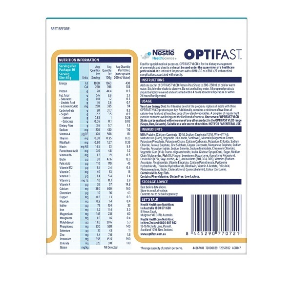 Optifast Protein Plus Shake Vanilla 63g Pack 10 - Image 3